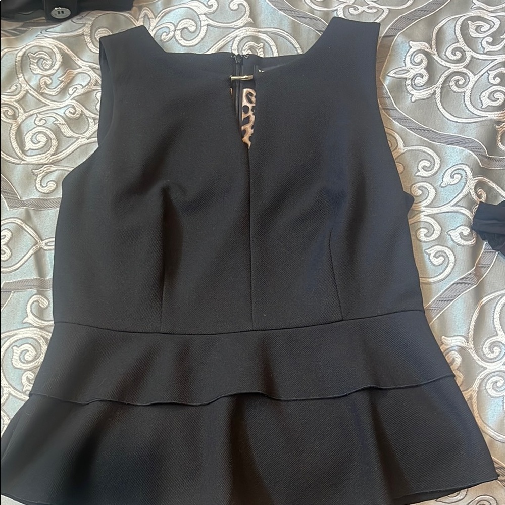 White House Black Market Black Peplum Top